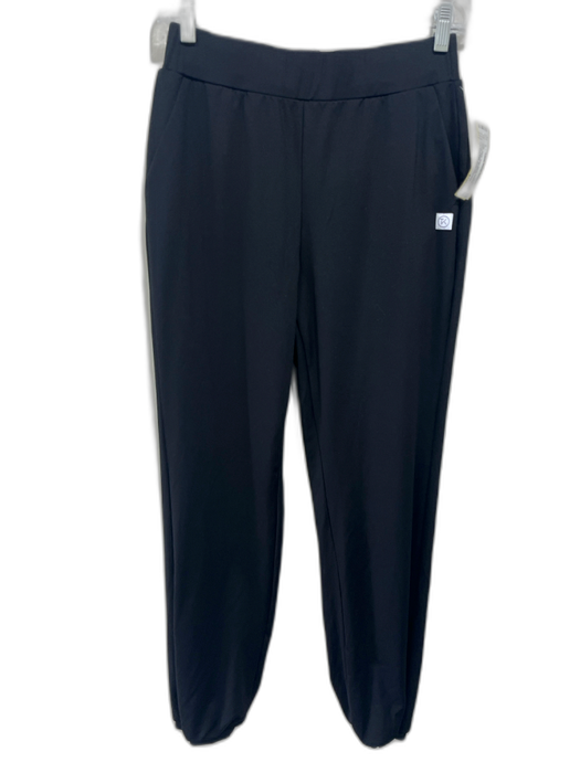THE KNO Size S Black Nylon Blend Surplice Long Sleeve Jogger Top Black / S