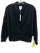 THE KNO Size S Black Nylon Blend Surplice Long Sleeve Jogger Top Black / S