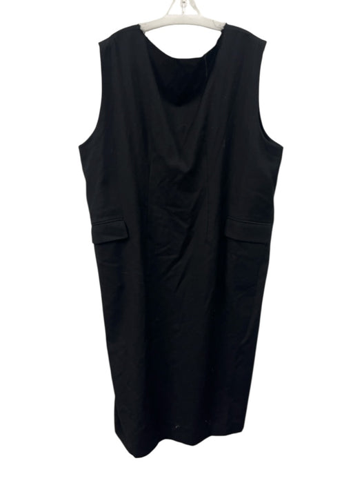 Comme De Garcon Size S Black Wool Sleeveless Raw Edge Flap Pockets Dress Black / S