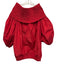 Patou Size 40 Red Polyester 3/4 Balloon Sleeve Shirred Top Elastic Hem Dress Red / 40