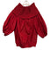Patou Size 40 Red Polyester 3/4 Balloon Sleeve Shirred Top Elastic Hem Dress Red / 40