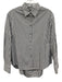 Jourden Size 38 Gray & White Cotton Long Sleeve Stripe Open Back Blouse Top Gray & White / 38