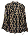 Nili Lotan Size XS Black & Beige Silk Long Sleeve Chain Print Blouse Top Black & Beige / XS