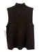 ME+EM Size S Dark Brown Merino Wool & Cashmere Sleeveless Mock Neck Rib Knit Top Dark Brown / S