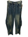 KGL Size S Medium Wash Cotton Denim Zip Fly High Rise Raw Detailing Jeans Medium Wash / S