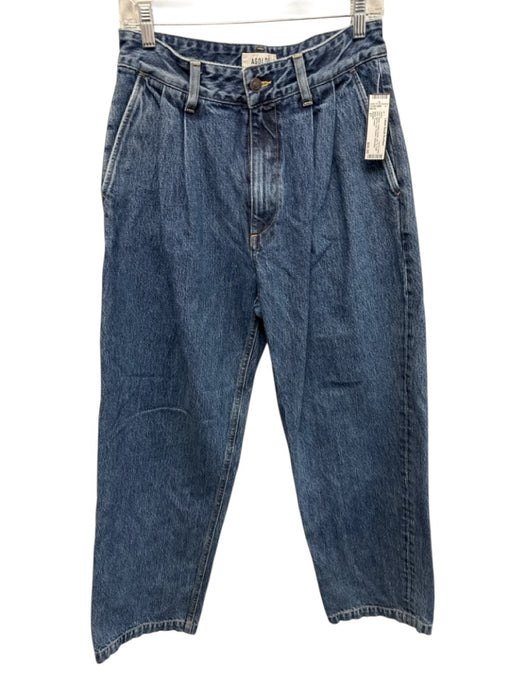 Agolde Size 27 Dark Wash Cotton Denim Zip Fly High Rise Barrel Leg Pleated Jeans Dark Wash / 27