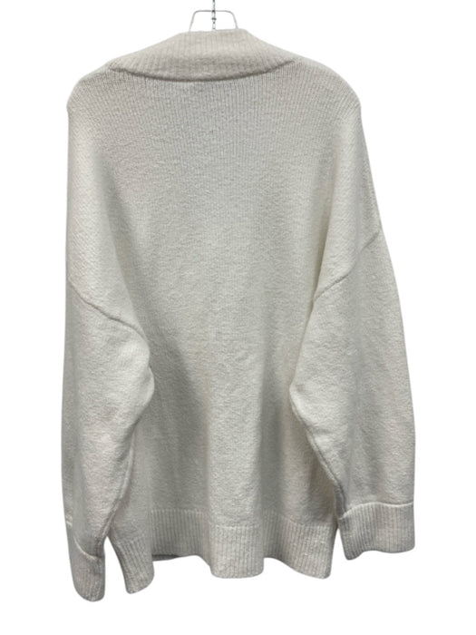 IRO Size M Cream White Cotton & Polyamide Buttons Rib Knit Oversize Cardigan Cream White / M