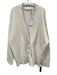 IRO Size M Cream White Cotton & Polyamide Buttons Rib Knit Oversize Cardigan Cream White / M