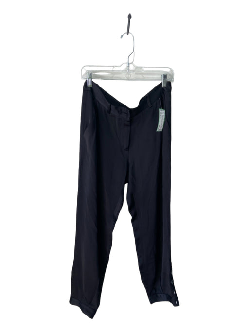 Nili Lotan Size 6 Black Acetate Blend Mid Rise Pockets Tapered Pants Black / 6