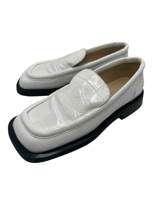 Proenza Schouler Shoe Size 38 White & Black Leather Square Toe Loafers White & Black / 38