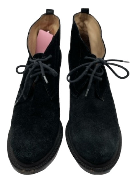 Jil Sander Shoe Size 38.5 Black Leather Suede Lace Up Lug sole Platform Booties Black / 38.5