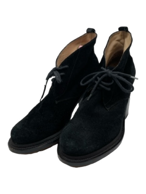 Jil Sander Shoe Size 38.5 Black Leather Suede Lace Up Lug sole Platform Booties Black / 38.5