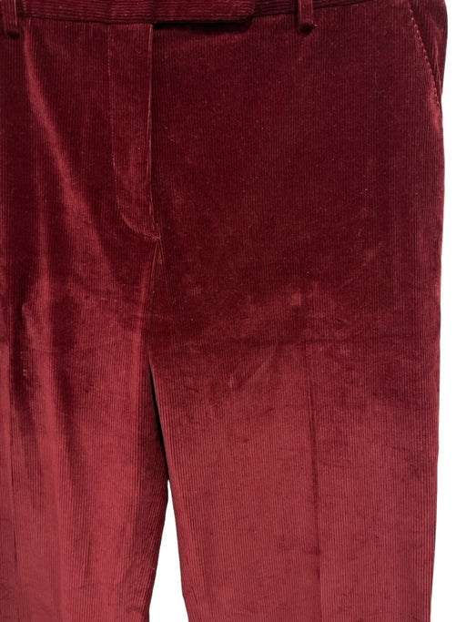 Prada Size 42 Maroon Cotton Blend Velvet Corduroy Flare Pants Maroon / 42