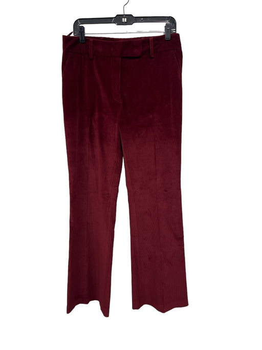 Prada Size 42 Maroon Cotton Blend Velvet Corduroy Flare Pants Maroon / 42