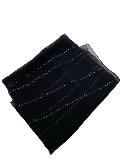 Armani Collezioni Black Sheer Textured scarf Black / One Size