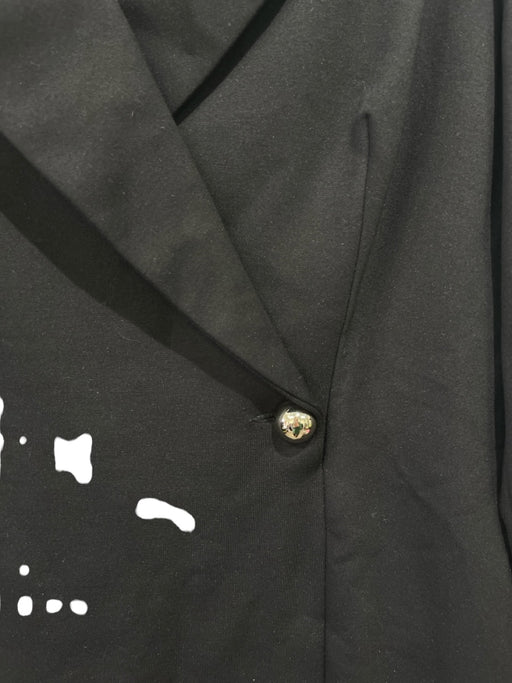 Sandro Size 4 Black Viscose Blend Gold hardware Button Detail Back Cut Out Dress Black / 4