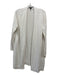 Eileen Fisher Size L White COTTON & LINEN Open Front Knee Length Cardigan White / L