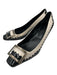 Roger Vivier Shoe Size 38.5 Black, White, Brass Leather Perforated Detail Pumps Black, White, Brass / 38.5