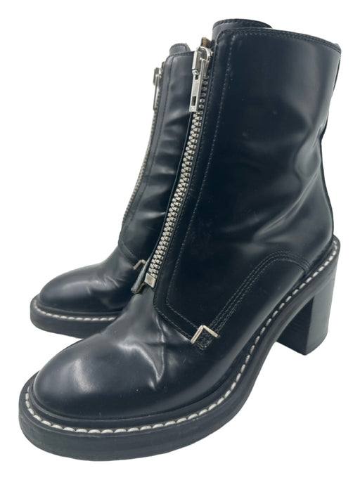 Rag & Bone Shoe Size 39 Black & White Leather Calf High Front Zip Booties Black & White / 39