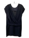 Balenciaga Size Est S Black Missing Fabric V Back Round Neck Cap Sleeve Dress Black / Est S