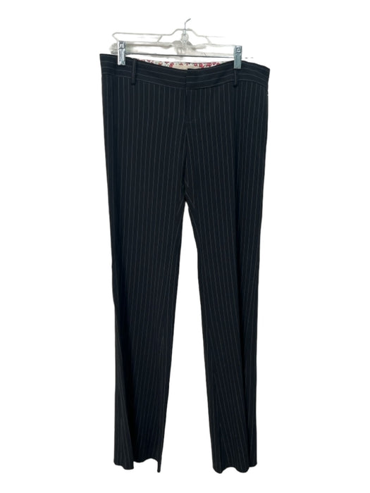 Sigal A. Size 8 Black Polyester Blend Pinstripe Low Rise Flare Pants Black / 8