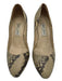 Jimmy Choo Shoe Size 38.5 Beige & Gray Python round toe Almond Toe Midi Pumps Beige & Gray / 38.5