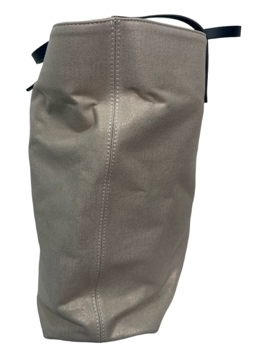 Guiseppe Zanotti Beige & Black Canvas Double Top Handle Tote Shimmer Bag Beige & Black / L