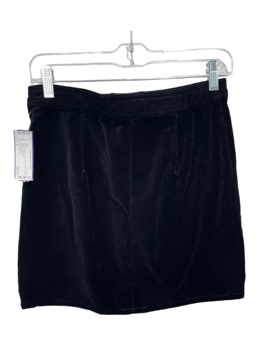 Rag & Bone Size 4 Black Cotton Velvet Zip Front Zip Detail Skirt Black / 4
