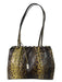 Gucci Green & Brown Lizard Double Top Handle Animal Print Gunmetal Hardware Bag Green & Brown / Small