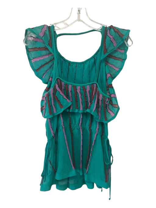 M Missoni Teal Green Purple Knit top sz 40 Teal Green / 40