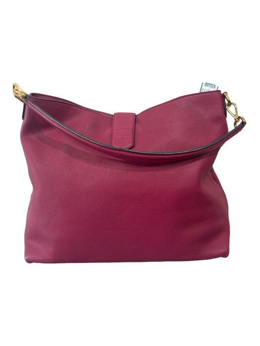 Fendi Raspberry Pink Pebbled Leather Gold hardware Hobo Shoulder Strap Bag Raspberry Pink / Large