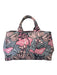 Prada Pink & gray Canvas Floral Interior Zip Crossbody Strap Tote Bag Pink & gray / M