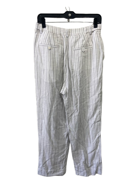 Jonathan Simkhai Standard Size S White & Black Linen Blend High Rise Pants White & Black / S