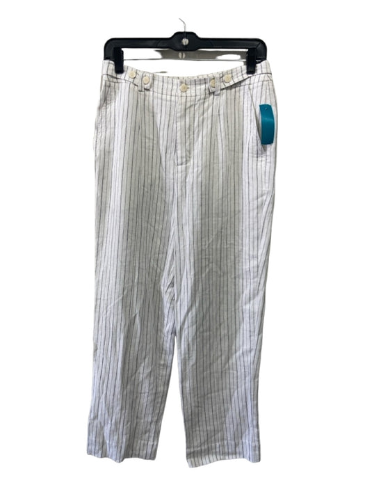 Jonathan Simkhai Standard Size S White & Black Linen Blend High Rise Pants White & Black / S