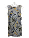 Love Moschino Size 2 Gray, Blue, Yellow Viscose Side Zip Sleeveless Dress Gray, Blue, Yellow / 2