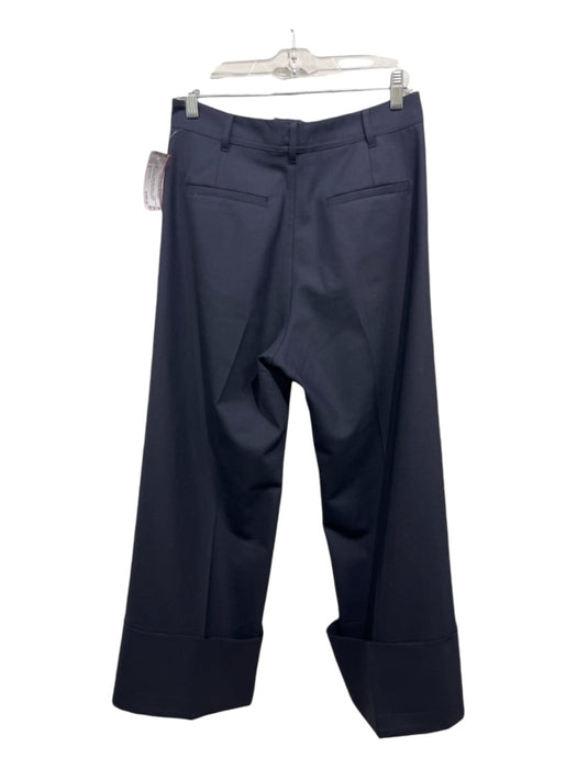 Sea New York Size 4 Navy Blue Virgin Wool Blend Cuffed Straight Wide Pants Navy Blue / 4