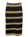 Louis Vuitton Size XS Black, Yellow, White Viscose Horizontal Stripes slit Skirt Black, Yellow, White / XS