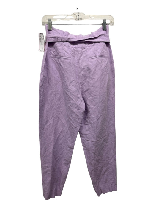 Claudie Pierlot Size 38/S Light Purple Linen Sash Pleated High Rise Pants Light Purple / 38/S