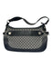 Celine Black & Gray Canvas & Leather Monogram Silver Hardware Zip Top Bag Black & Gray / Small