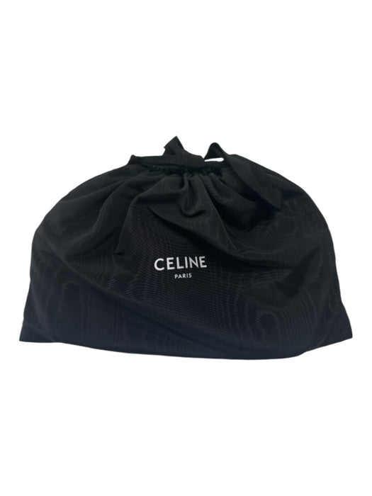 Celine Black & Gray Canvas & Leather Monogram Silver Hardware Zip Top Bag Black & Gray / Small