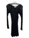 Ambra Maddalena Size S Black Linen & Cotton Mesh Long Sleeve Knee Length Dress Black / S