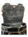 Fendi Black & Brown Patent Leather 2 Handles Chain Strap Contrast Stitching Bag Black & Brown / M