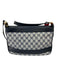 Gucci Gray & Navy Canvas Gold hardware Monogram Logo shoulder bag Bag Gray & Navy / M