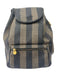 Fendi Brown Print Coated Canvas Gold hardware Drawstring Backpack Bag Brown Print / M