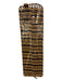 Cult Gaia Tan Brown Bamboo Top Handle Unlined Striped Collapsable Bag Tan Brown / Large