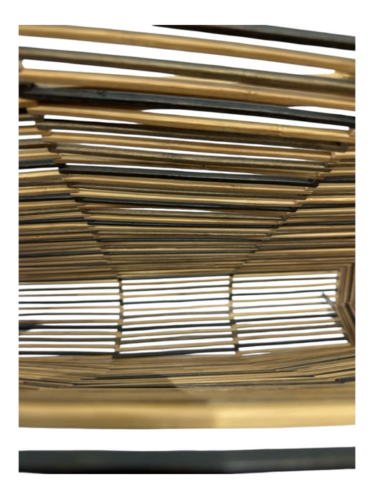 Cult Gaia Tan Brown Bamboo Top Handle Unlined Striped Collapsable Bag Tan Brown / Large