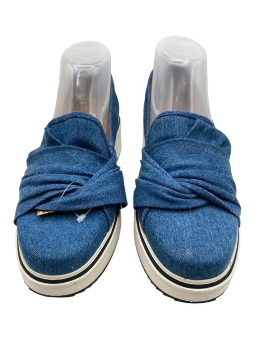 Veronica Beard Shoe Size 39 Medium Wash Leather Lined Denim Twist Knot Sneakers Medium Wash / 39