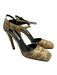 Prada Shoe Size 39 Yellow & Brown Reptile Skin Square Toe Ankle Strap Pumps Yellow & Brown / 39