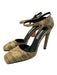 Prada Shoe Size 39 Yellow & Brown Reptile Skin Square Toe Ankle Strap Pumps Yellow & Brown / 39