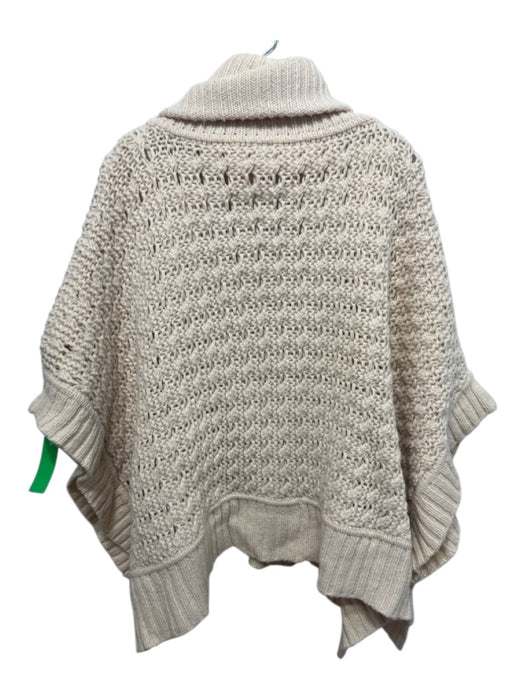 Margaret O'leary Size 1 Cream Lambswool Blend Chunky Knit Turtleneck Sweater Cream / 1